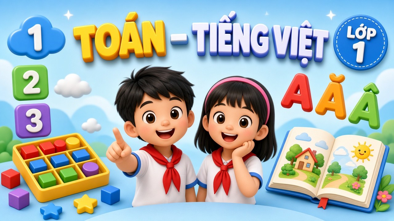 Toán – Tiếng Việt lớp 1 – Đề luyện tổng hợp số 1