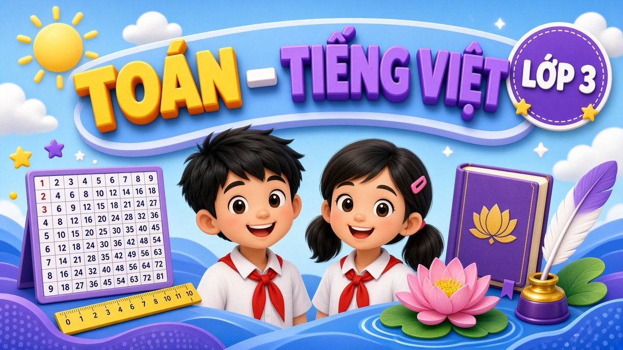 Toán – Tiếng Việt lớp 3 – Đề luyện tổng hợp số 1