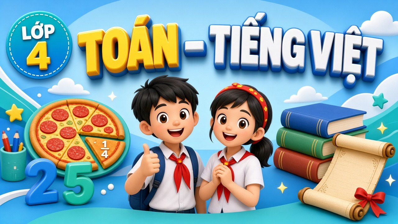 Toán – Tiếng Việt lớp 4 – Đề luyện tổng hợp số 1