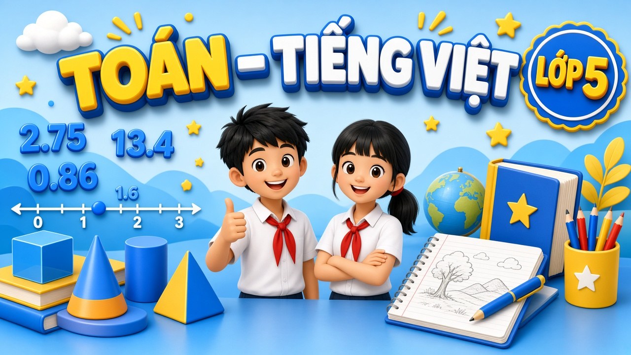 Toán – Tiếng Việt lớp 5 – Đề luyện tổng hợp số 1