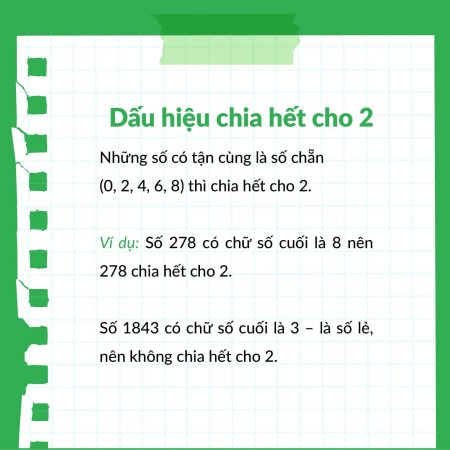 Dấu hiệu chia hết cho 2