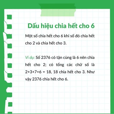 Dấu hiệu chia hết cho 6