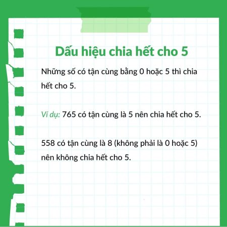 Dấu hiệu chia hết cho 5