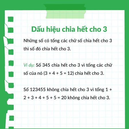 Dấu hiệu chia hết cho 3